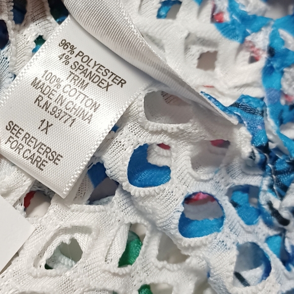 MIRROR IMAGE Colorful Geometric Shape Button Up Cardigan Shawl 1X NWT - Picture 7 of 7